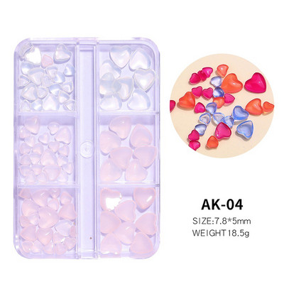 6 rešetki 3D bijeli akrilni cvjetni dijelovi za nokte Mješovite čelične perle privjesci Dizajn ukrasa za nokte DIY dodaci za kristalni nakit