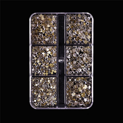 6 rešetki 3D bijeli akrilni cvjetni dijelovi za nokte Mješovite čelične perle privjesci Dizajn ukrasa za nokte DIY dodaci za kristalni nakit