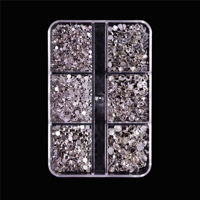 6 rešetki 3D bijeli akrilni cvjetni dijelovi za nokte Mješovite čelične perle privjesci Dizajn ukrasa za nokte DIY dodaci za kristalni nakit