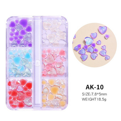 6 rešetki 3D bijeli akrilni cvjetni dijelovi za nokte Mješovite čelične perle privjesci Dizajn ukrasa za nokte DIY dodaci za kristalni nakit