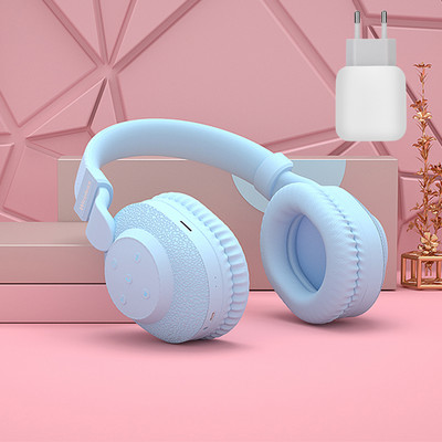 525 Ακουστικά bluetooth 2021 Νέο ακουστικό TF κάρτα ακουστικών Hifi gaming ακουστικά FM play Pink για κορίτσια γυναίκες