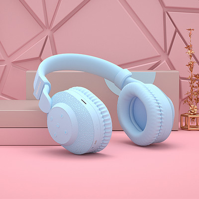 525 Ακουστικά bluetooth 2021 Νέο ακουστικό TF κάρτα ακουστικών Hifi gaming ακουστικά FM play Pink για κορίτσια γυναίκες