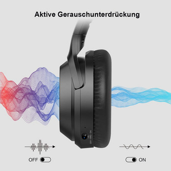 GURSUN M98 Ακουστικά Bluetooth Ακουστικά 5.0 Ασύρματα ακουστικά HiF Stereo πτυσσόμενα με μικρόφωνο ANC Ενεργή ακύρωση θορύβου