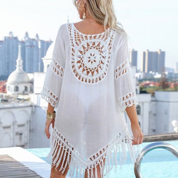 Riseado Crochet Cover-ups Φόρεμα παραλίας Σέξι ρούχα παραλίας για γυναίκες Φούντα μαγιό κάλυμμα για γυναικεία μαγιό 2023