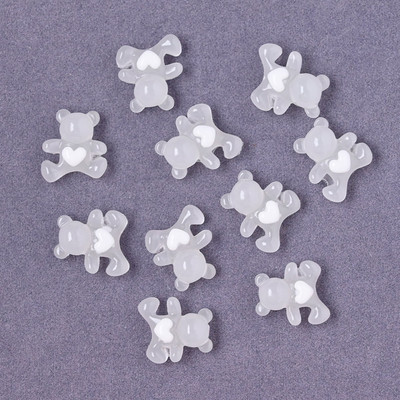 Kawaii 20db Nail Charms Kawaii Pink Cartoon Donut Ice Cream Bear/Candy/Nallipop kevert gyanta akril barkácsolás körömdíszítéshez