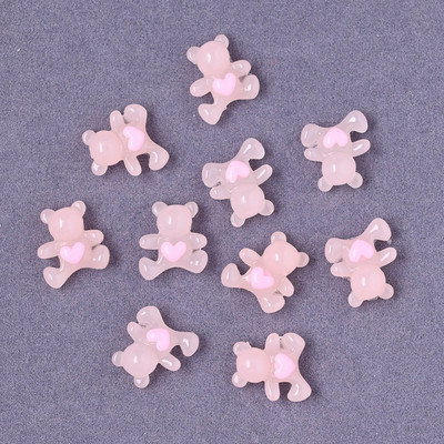 Kawaii 20db Nail Charms Kawaii Pink Cartoon Donut Ice Cream Bear/Candy/Nallipop kevert gyanta akril barkácsolás körömdíszítéshez