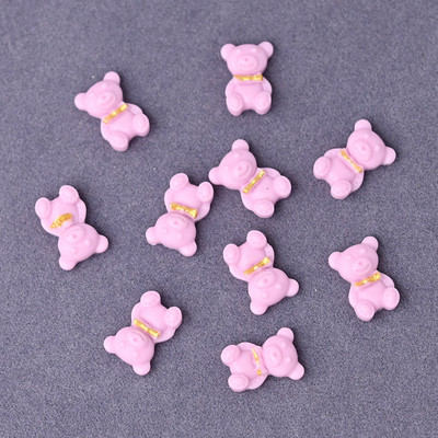Kawaii 20db Nail Charms Kawaii Pink Cartoon Donut Ice Cream Bear/Candy/Nallipop kevert gyanta akril barkácsolás körömdíszítéshez
