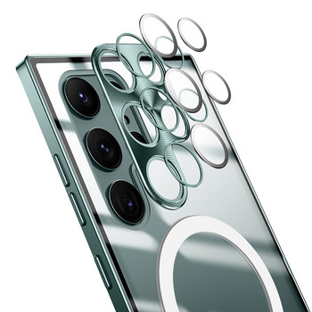 Για Magsafe μαγνητική ασύρματη θήκη φόρτισης για Samsung Galaxy S23 S22 S21 Ultra Plus Μεταλλικό πλαίσιο Προστασία φακού πίσω κάλυμμα