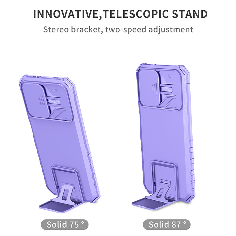 Uus Stereo Stand Push Pull Objektiivi kaitseümbris Fundas Xiaomi Redmi Note 11 T10 S 10C 9A 9 9C 9T 8 POCO M3 X3 X4 Pro kate