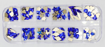 12 Решетка 120 бр. Смесени размери Цветове Стъклен кристал AB кристален камък Прозрачен плосък 3D блясък Декорации за изкуство за нокти със стрази