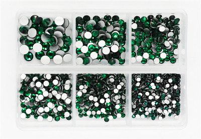 12 rešetki 120 komada različitih veličina boja stakleni kristal AB kamenčić prozirni ravni 3D svjetlucavi ukrasi za nokte sa kamenčićima