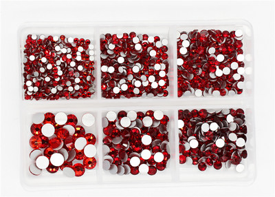 12 rešetki 120 komada različitih veličina boja stakleni kristal AB kamenčić prozirni ravni 3D svjetlucavi ukrasi za nokte sa kamenčićima