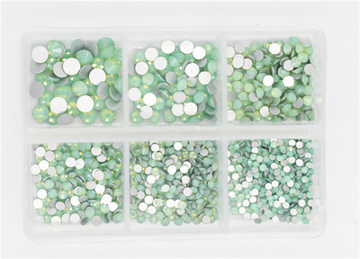 12 rešetki 120 komada različitih veličina boja stakleni kristal AB kamenčić prozirni ravni 3D svjetlucavi ukrasi za nokte sa kamenčićima