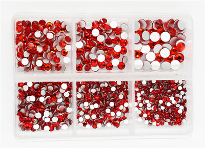 12 rešetki 120 komada različitih veličina boja stakleni kristal AB kamenčić prozirni ravni 3D svjetlucavi ukrasi za nokte sa kamenčićima