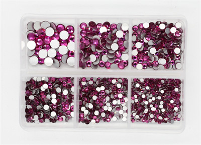 12 rešetki 120 komada različitih veličina boja stakleni kristal AB kamenčić prozirni ravni 3D svjetlucavi ukrasi za nokte sa kamenčićima