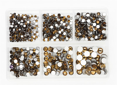 12 rešetki 120 komada različitih veličina boja stakleni kristal AB kamenčić prozirni ravni 3D svjetlucavi ukrasi za nokte sa kamenčićima