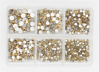 12 rešetki 120 komada različitih veličina boja stakleni kristal AB kamenčić prozirni ravni 3D svjetlucavi ukrasi za nokte sa kamenčićima