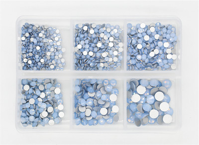 12 rešetki 120 komada različitih veličina boja stakleni kristal AB kamenčić prozirni ravni 3D svjetlucavi ukrasi za nokte sa kamenčićima