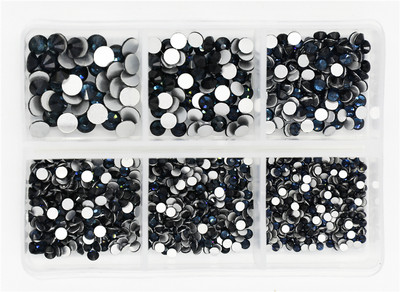 12 rešetki 120 komada različitih veličina boja stakleni kristal AB kamenčić prozirni ravni 3D svjetlucavi ukrasi za nokte sa kamenčićima