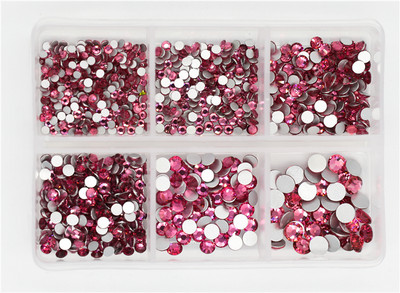 12 rešetki 120 komada različitih veličina boja stakleni kristal AB kamenčić prozirni ravni 3D svjetlucavi ukrasi za nokte sa kamenčićima