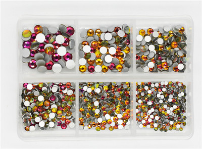 12 rešetki 120 komada različitih veličina boja stakleni kristal AB kamenčić prozirni ravni 3D svjetlucavi ukrasi za nokte sa kamenčićima