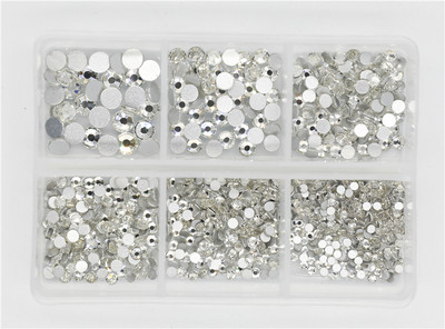 12 rešetki 120 komada različitih veličina boja stakleni kristal AB kamenčić prozirni ravni 3D svjetlucavi ukrasi za nokte sa kamenčićima