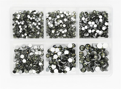 12 rešetki 120 komada različitih veličina boja stakleni kristal AB kamenčić prozirni ravni 3D svjetlucavi ukrasi za nokte sa kamenčićima