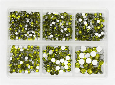 12 rešetki 120 komada različitih veličina boja stakleni kristal AB kamenčić prozirni ravni 3D svjetlucavi ukrasi za nokte sa kamenčićima