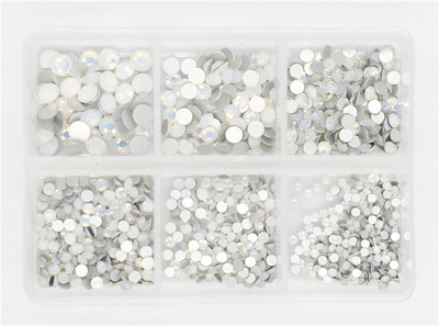 12 rešetki 120 komada različitih veličina boja stakleni kristal AB kamenčić prozirni ravni 3D svjetlucavi ukrasi za nokte sa kamenčićima