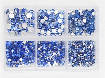 12 rešetki 120 komada različitih veličina boja stakleni kristal AB kamenčić prozirni ravni 3D svjetlucavi ukrasi za nokte sa kamenčićima