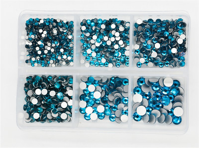 12 rešetki 120 komada različitih veličina boja stakleni kristal AB kamenčić prozirni ravni 3D svjetlucavi ukrasi za nokte sa kamenčićima