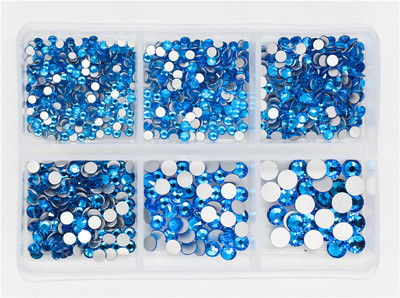 12 rešetki 120 komada različitih veličina boja stakleni kristal AB kamenčić prozirni ravni 3D svjetlucavi ukrasi za nokte sa kamenčićima