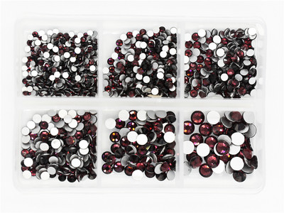 12 rešetki 120 komada različitih veličina boja stakleni kristal AB kamenčić prozirni ravni 3D svjetlucavi ukrasi za nokte sa kamenčićima