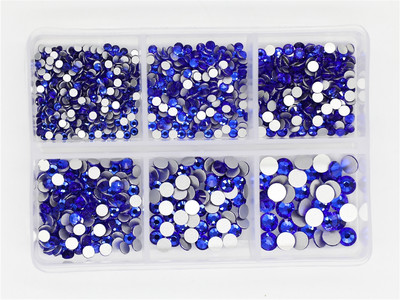 12 rešetki 120 komada različitih veličina boja stakleni kristal AB kamenčić prozirni ravni 3D svjetlucavi ukrasi za nokte sa kamenčićima