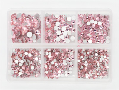 12 rešetki 120 komada različitih veličina boja stakleni kristal AB kamenčić prozirni ravni 3D svjetlucavi ukrasi za nokte sa kamenčićima