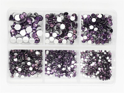 12 rešetki 120 komada različitih veličina boja stakleni kristal AB kamenčić prozirni ravni 3D svjetlucavi ukrasi za nokte sa kamenčićima