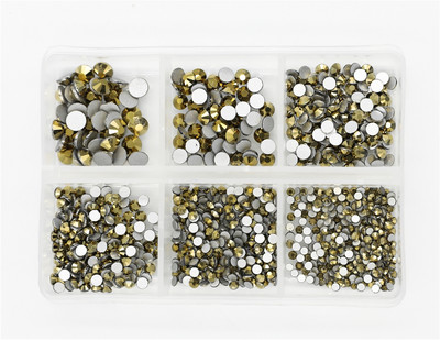 12 rešetki 120 komada različitih veličina boja stakleni kristal AB kamenčić prozirni ravni 3D svjetlucavi ukrasi za nokte sa kamenčićima