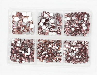 12 rešetki 120 komada različitih veličina boja stakleni kristal AB kamenčić prozirni ravni 3D svjetlucavi ukrasi za nokte sa kamenčićima