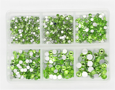 12 rešetki 120 komada različitih veličina boja stakleni kristal AB kamenčić prozirni ravni 3D svjetlucavi ukrasi za nokte sa kamenčićima