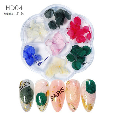 3D Dry Flower Nail Art Διακόσμηση Πραγματικά μίνι αυτοκόλλητα αποξηραμένα άνθη Φυσικά σχέδια με λουλουδάτα γοητεία DIY Αξεσουάρ για νύχια μανικιούρ