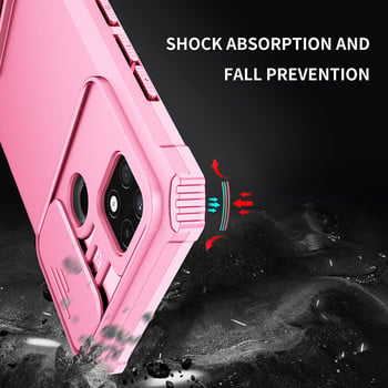 Нов 2-в-1 калъф Crash Bracket Case за Infinix Note Hot 11 10 S 10i 9 Play Pro Push-pull защита на обектива Fundas за Smart 6 5 4 Cover