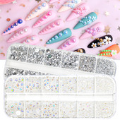 12 mrežastih privjesaka Biserni ukrasi za nokte Flatback Bijelo ružičasto srebrne perle Lopta 3D nakit za nokte Kristalni dijamant DIY manikura