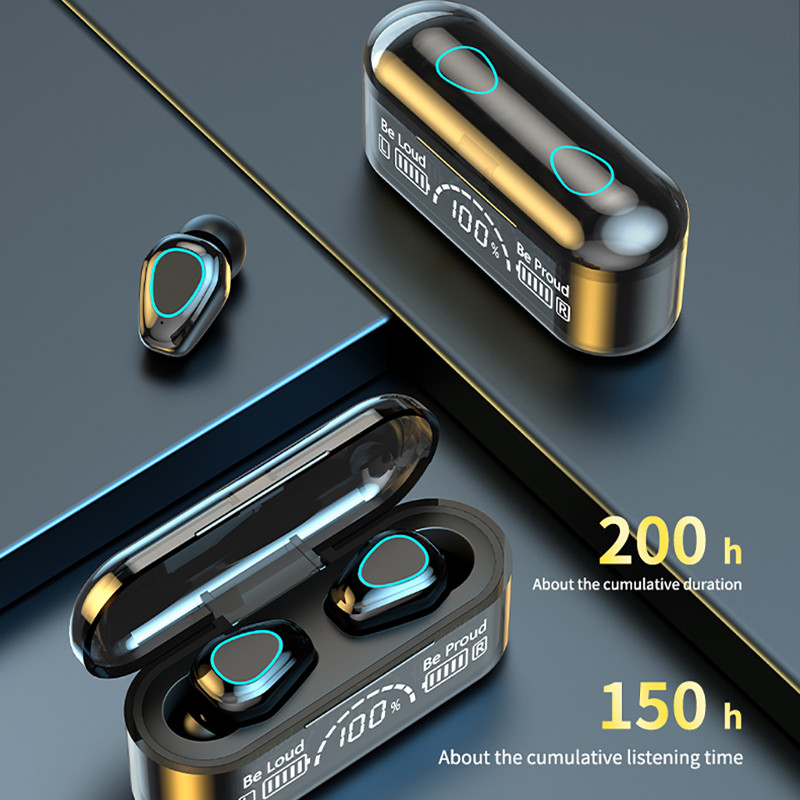 Ασύρματο ακουστικό TWS Bluetooth 5.2 Stereo Noise Reduction Bass Control Ακουστικό μακράς αναμονής με μικρόφωνο HD