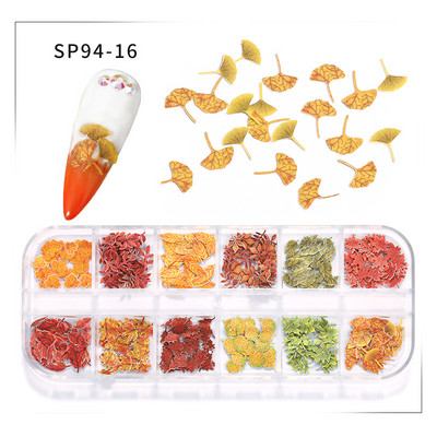 12 rács 3D lehullott levelek flitterek köröm varázslat őszi dekoráció vegyes levél lombtalanítás pehely kiegészítők zselés köröm kellékekhez