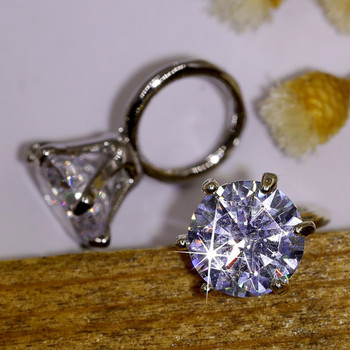 1 чифт кръгли прозрачни кристали от циркон Златни/сребърни пръстени за нокти от метална сплав на връхчета Дизайн 3D сватбено стъкло Сребърен диамантен декор за нокти