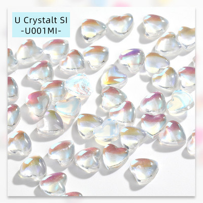 50db Köröm Alkatrészek Szív Mokka Fluoreszkáló Gyanta Charms Strasszok Csillogó Művészeti Kiegészítők Decoracion Uñas Kawaii Kiegészítők