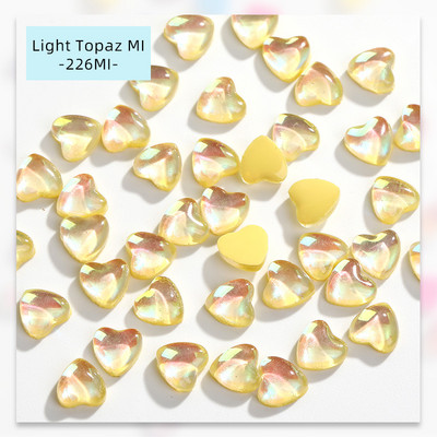 50db Köröm Alkatrészek Szív Mokka Fluoreszkáló Gyanta Charms Strasszok Csillogó Művészeti Kiegészítők Decoracion Uñas Kawaii Kiegészítők