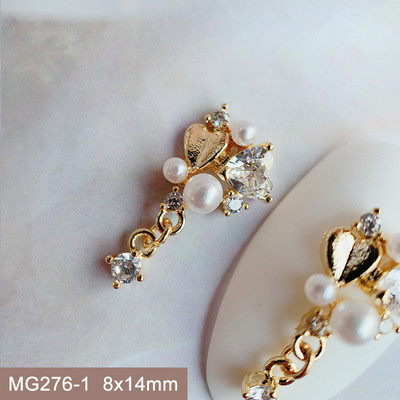 10 komada Love Flower Leptir mašna Legura Nail Art Cirkon Pearl Crystal Metal Manikura Nokti Accesorios Supplies Decorations Charms