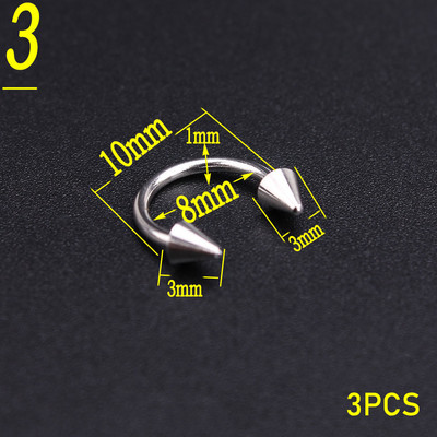 10db/tétel Design Punk stílusú körömalkatrészek Piercing ötvözet szegecsek Fém ívelt nyíl Szegecs dekoráció Nail Art Kiegészítők Köröm varázslatok
