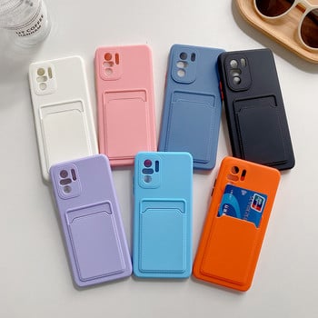 Портфейл Картодържател Мек силиконов калъф за Xiaomi Redmi Note 11S 11T 11 10 9 S 9A 9C 9T 8 Pro Funda Poco X3 F3 M3 M4 X4 Pro Cover